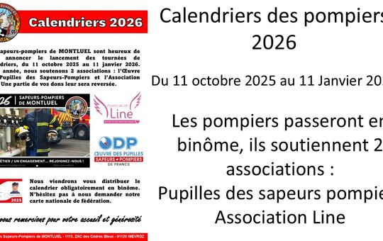 calendriers des pompiers